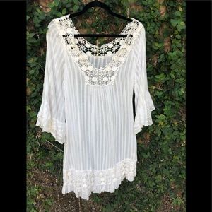 COTTON AND LACE DRESS/COVER UP